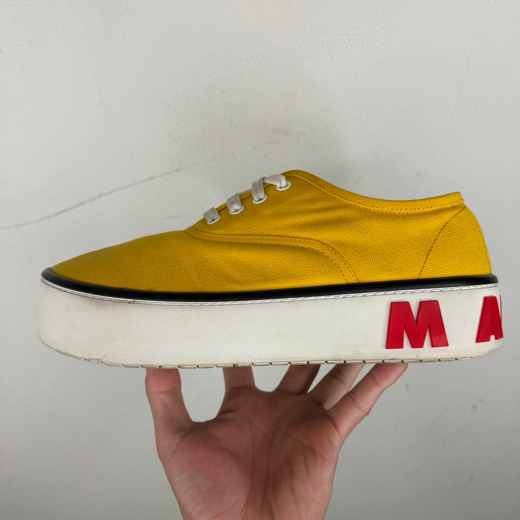 Marni Yellow Paw Lace Up Sneakers