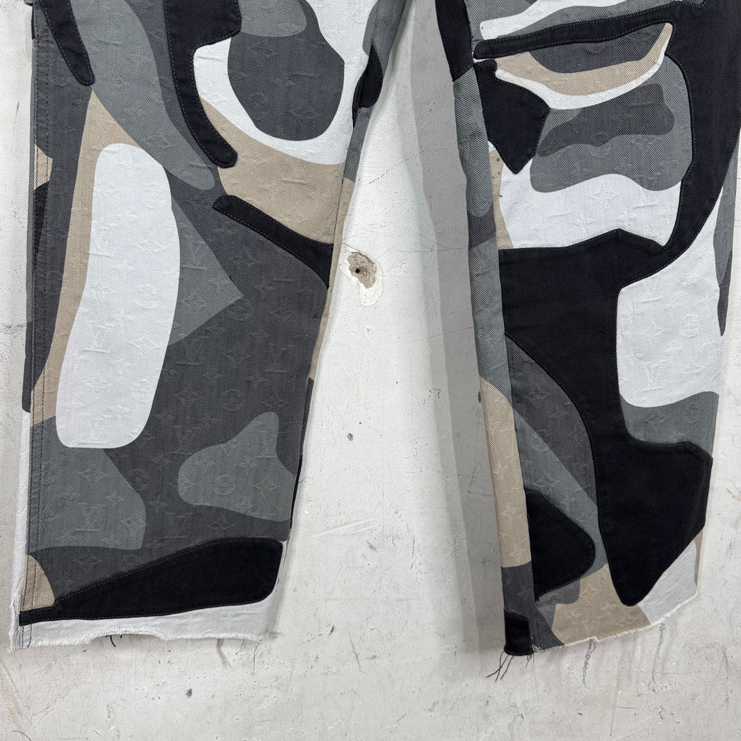 Louis Vuitton Kid Super Paneled Camo Monogram Jeans