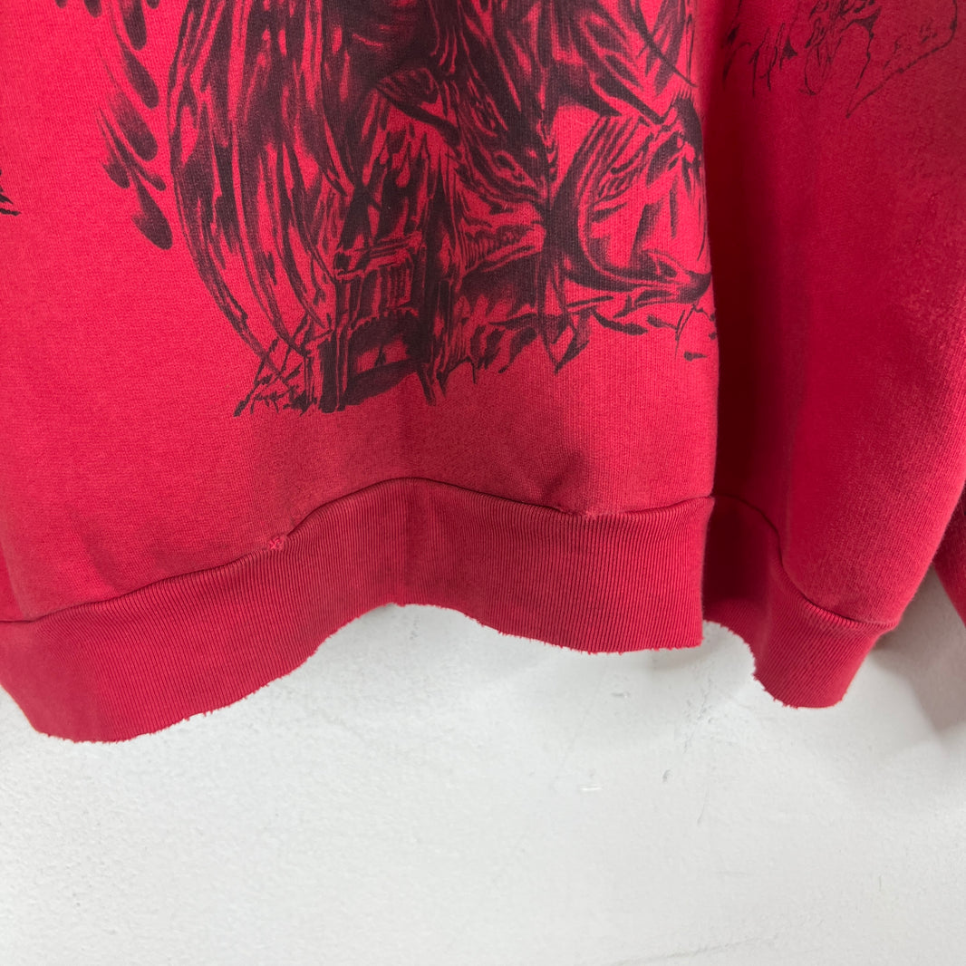 Balenciaga Red Tattoo Zip-Up Hoodie