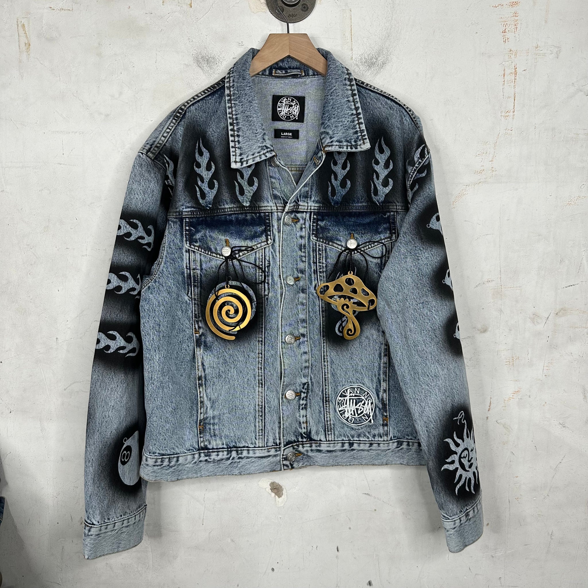 Stussy Dries Van Noten Stencil Denim Jacket