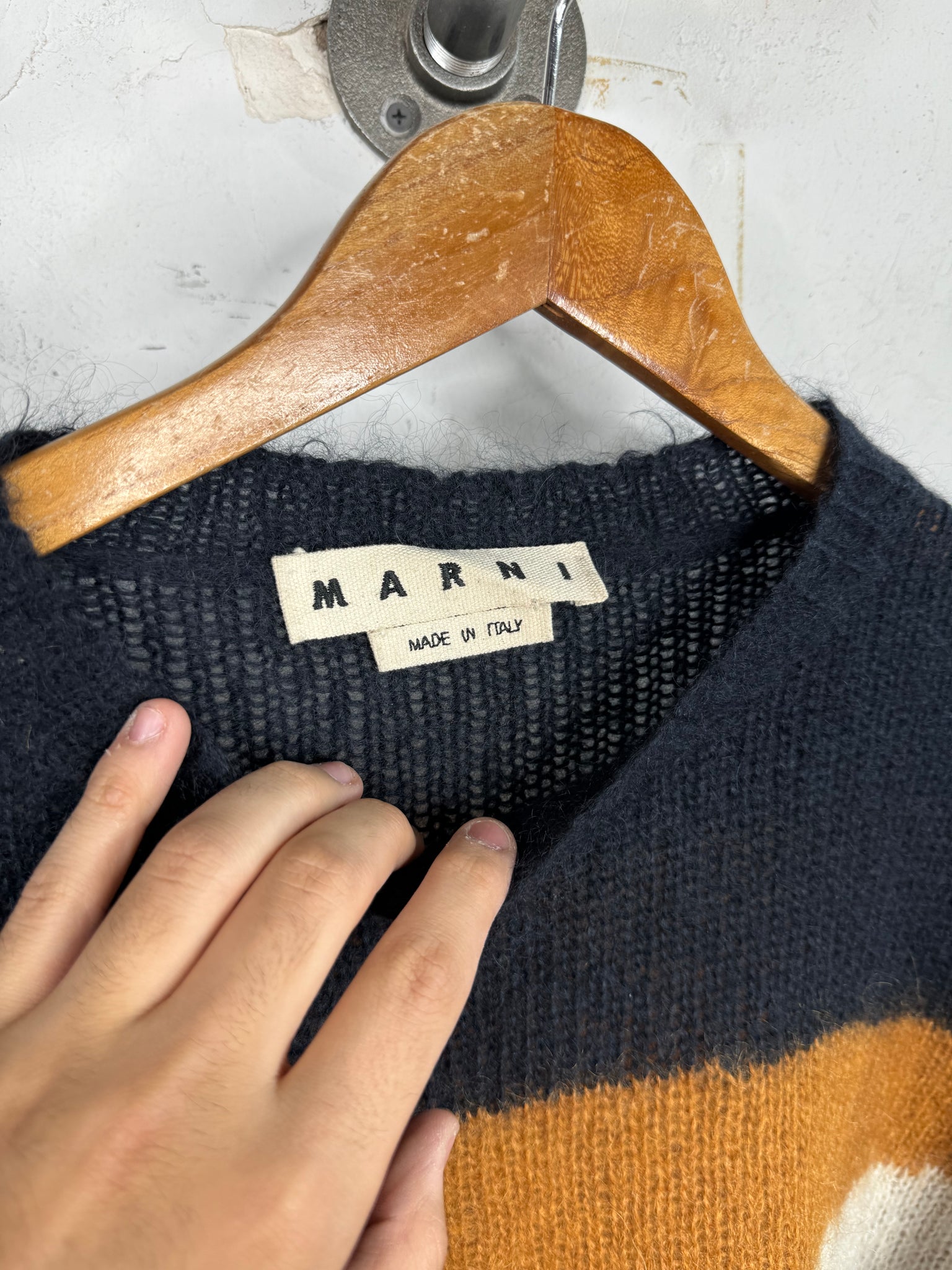 Marni Mohair Color blocked Knitted Sweater