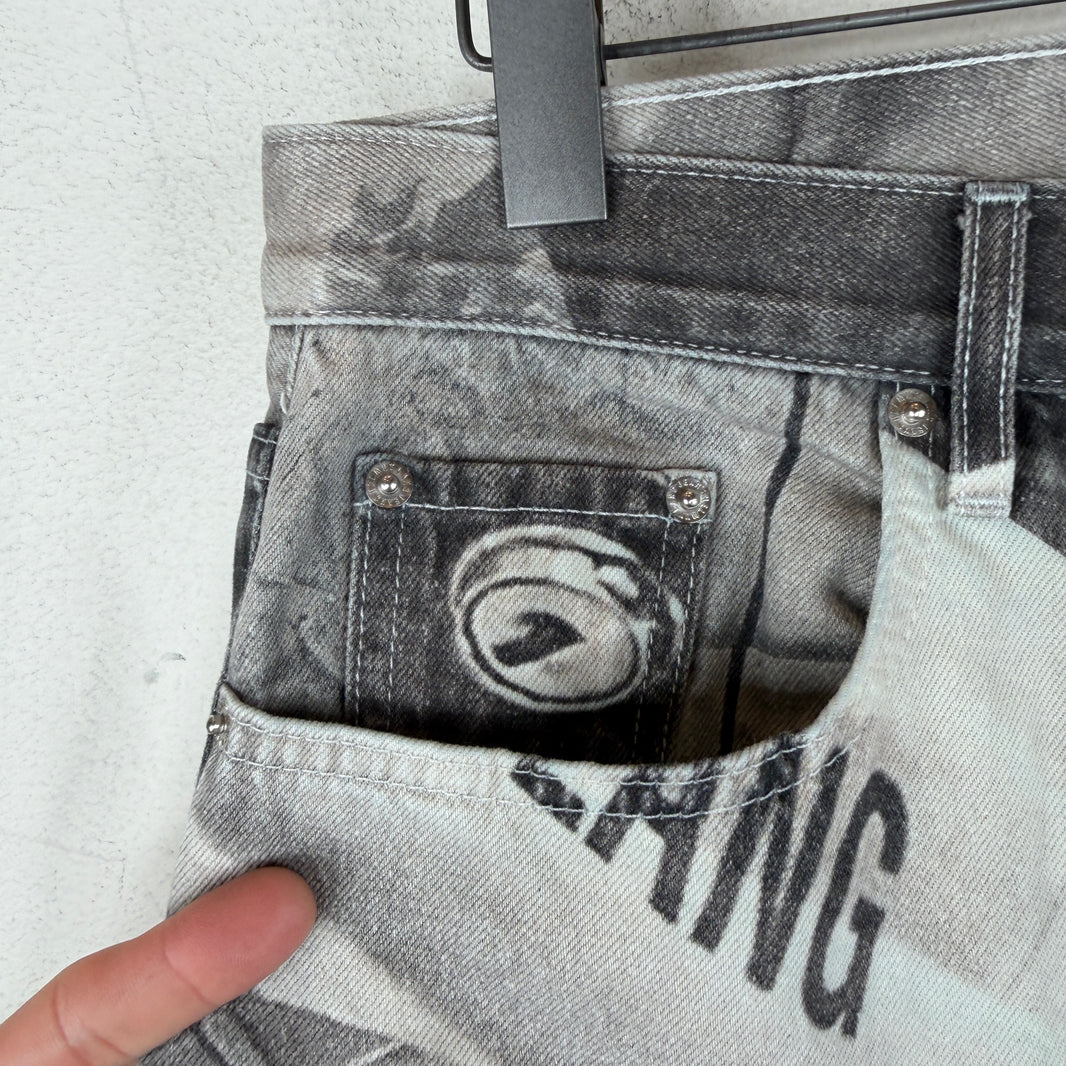 Helmut Lang Car Print Denim Jeans