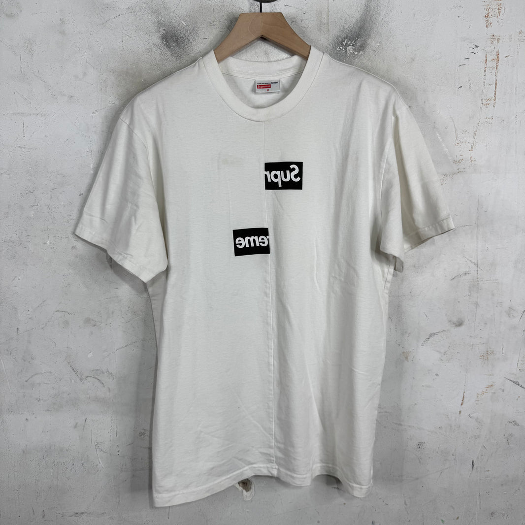 Supreme x CDG White Split Box Logo T-Shirt