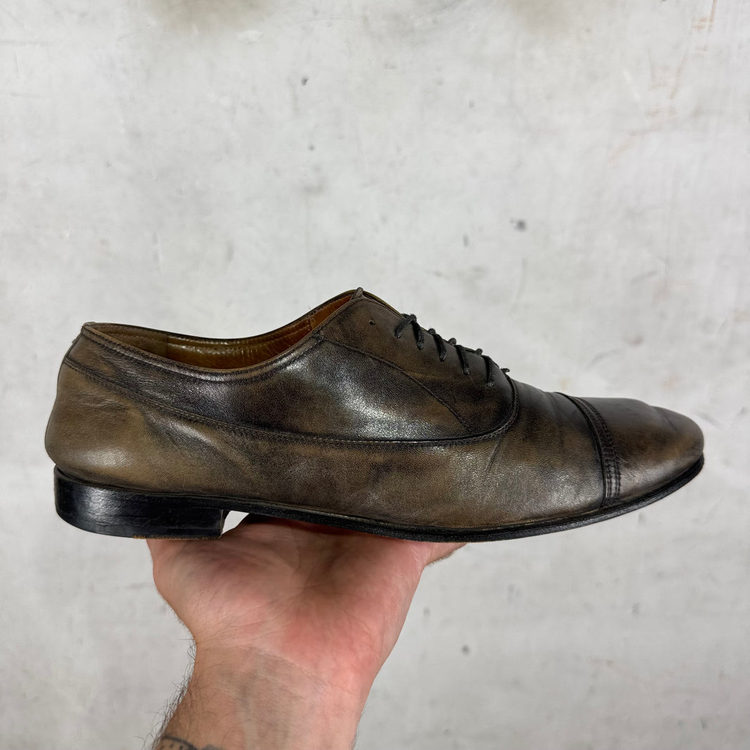 Margiela Distressed Brown Derby Shoe