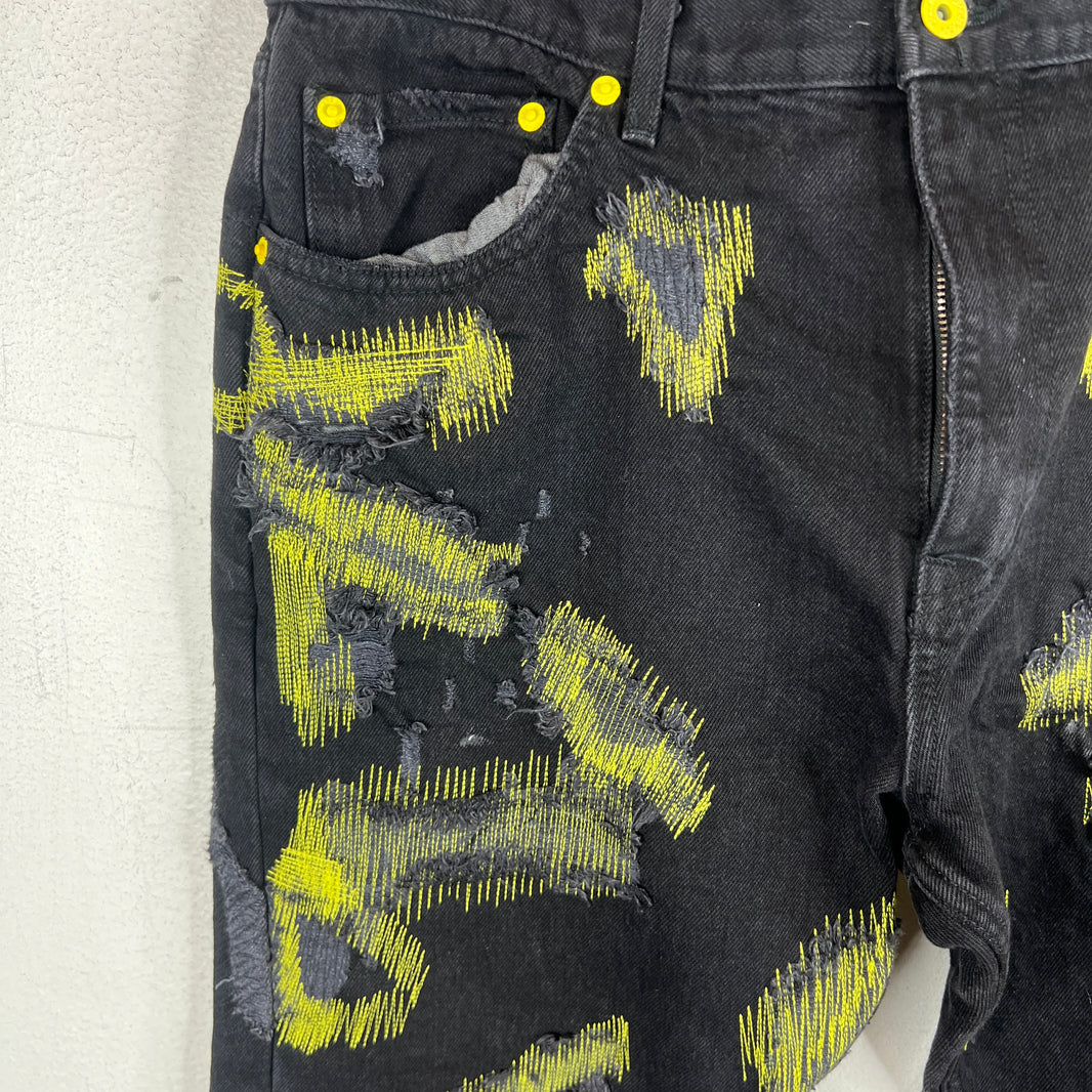 Endless Denim Yellow Logo Denim Jeans