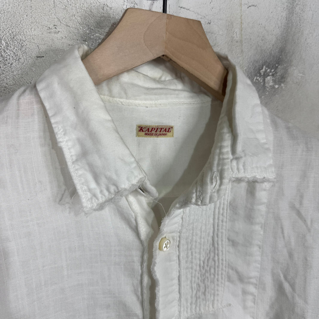 Kapital Patchwork Multi Button Linen Shirt