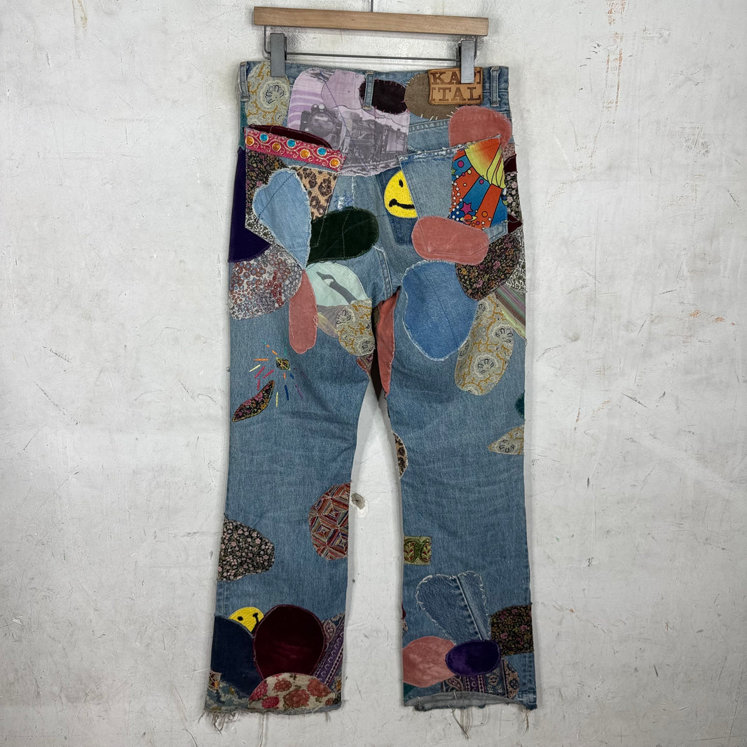 Kapital No Nukes Flared Patchwork Jeans