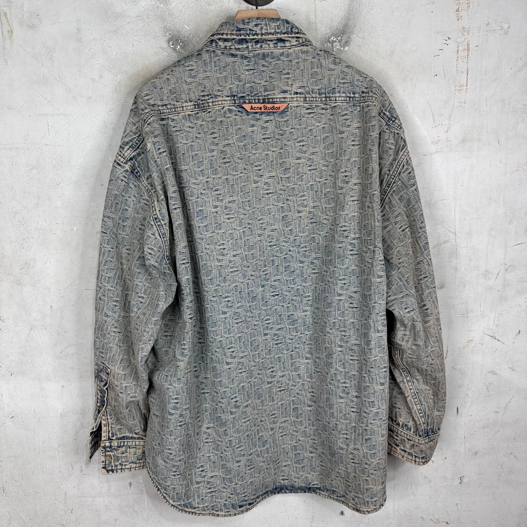 Acne Studios Jacquard Logo Denim Overshirt