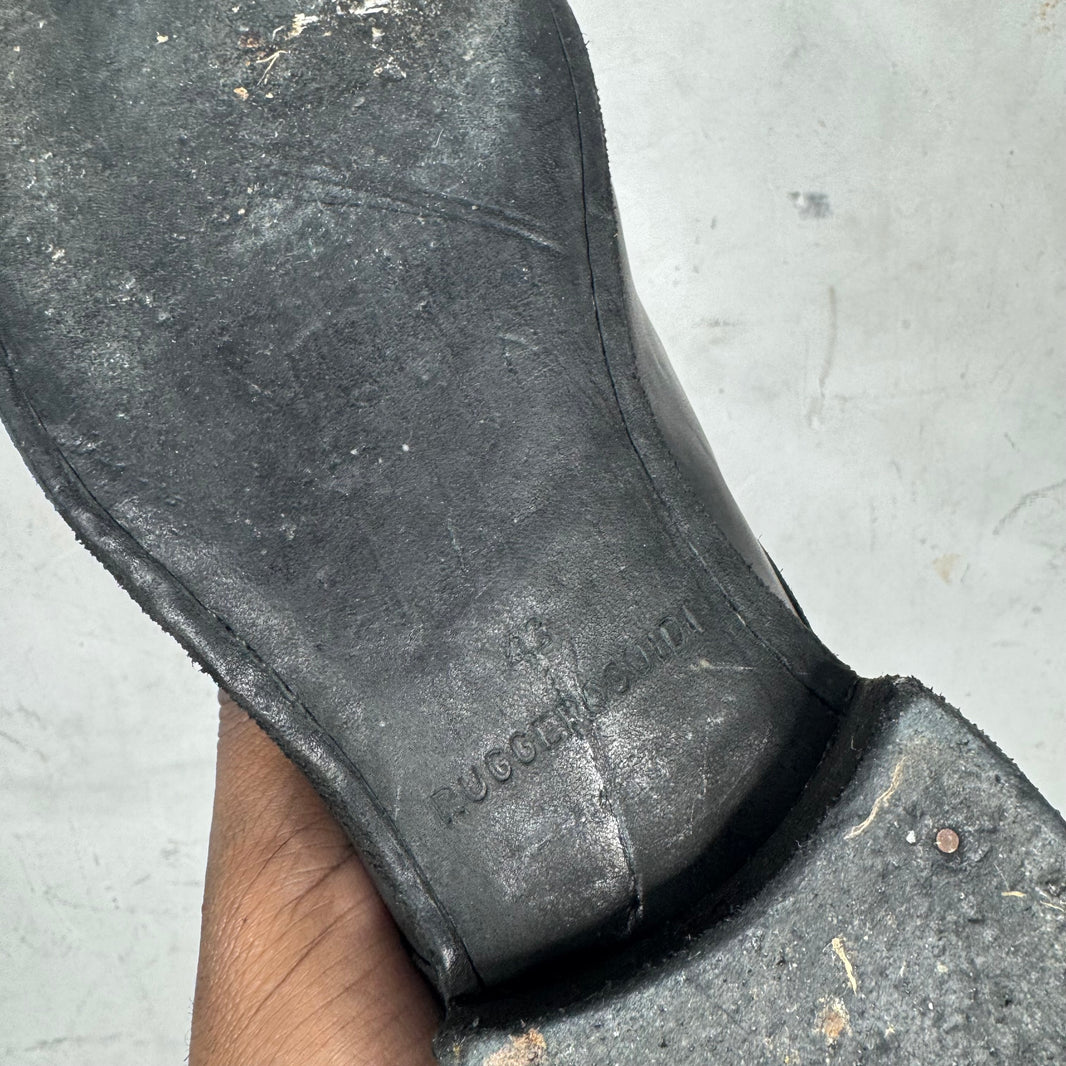 Guidi Black Leather Laced Derbies