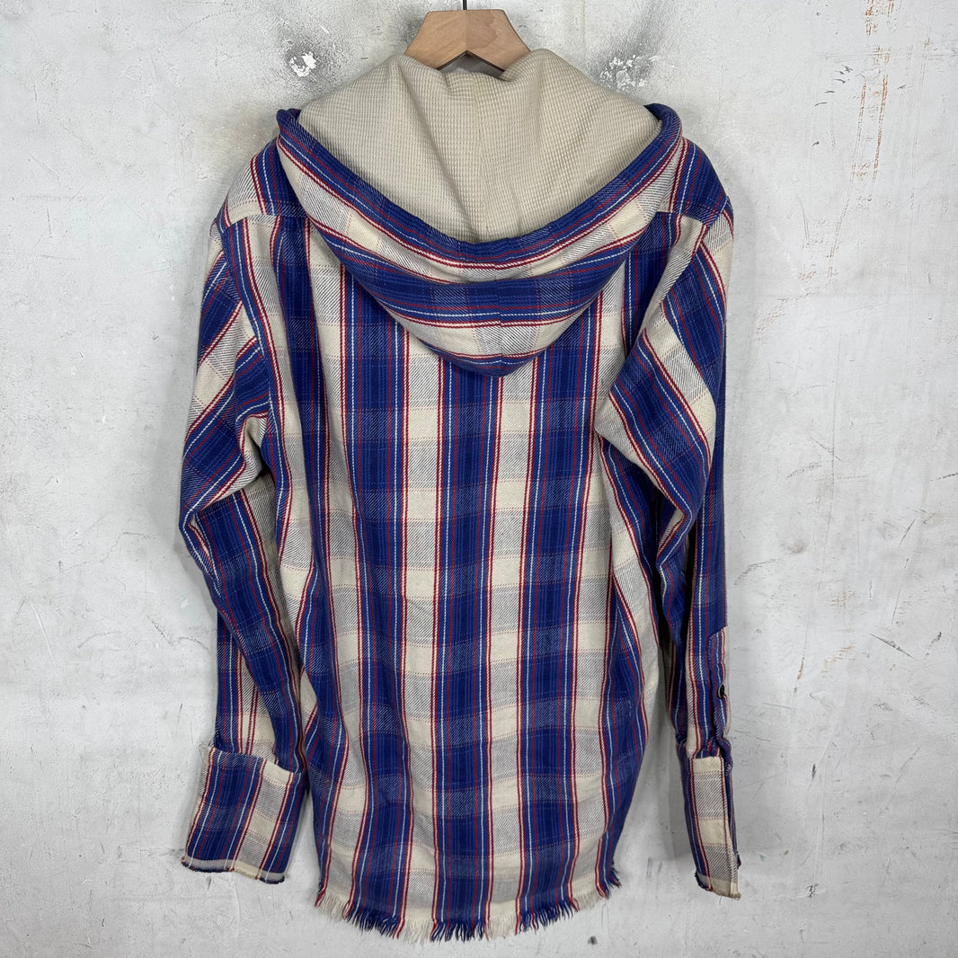 Greg Lauren Frayed Hooded Flannel