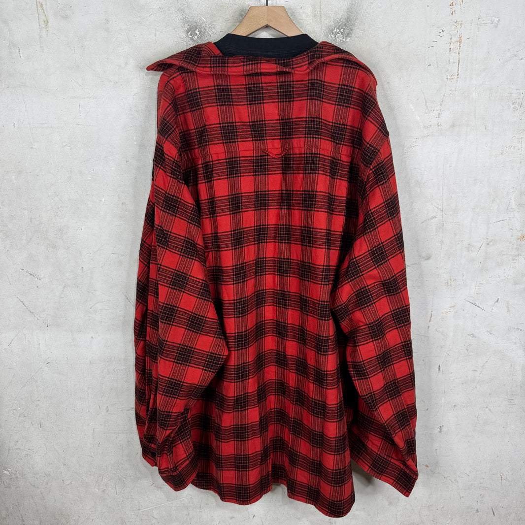 Balenciaga Trompe Layered Plaid Flannel
