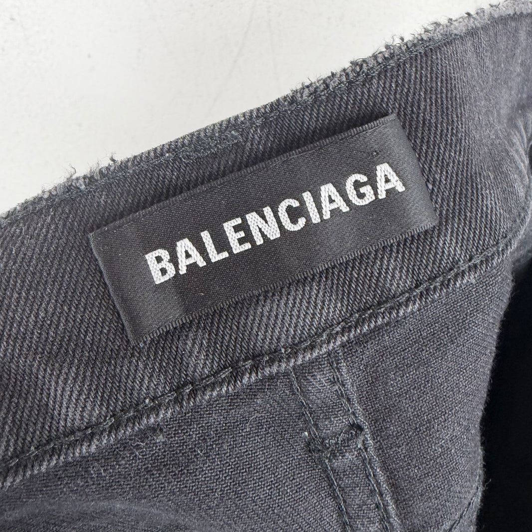 Balenciaga Washed Black Slim Straight Jeans