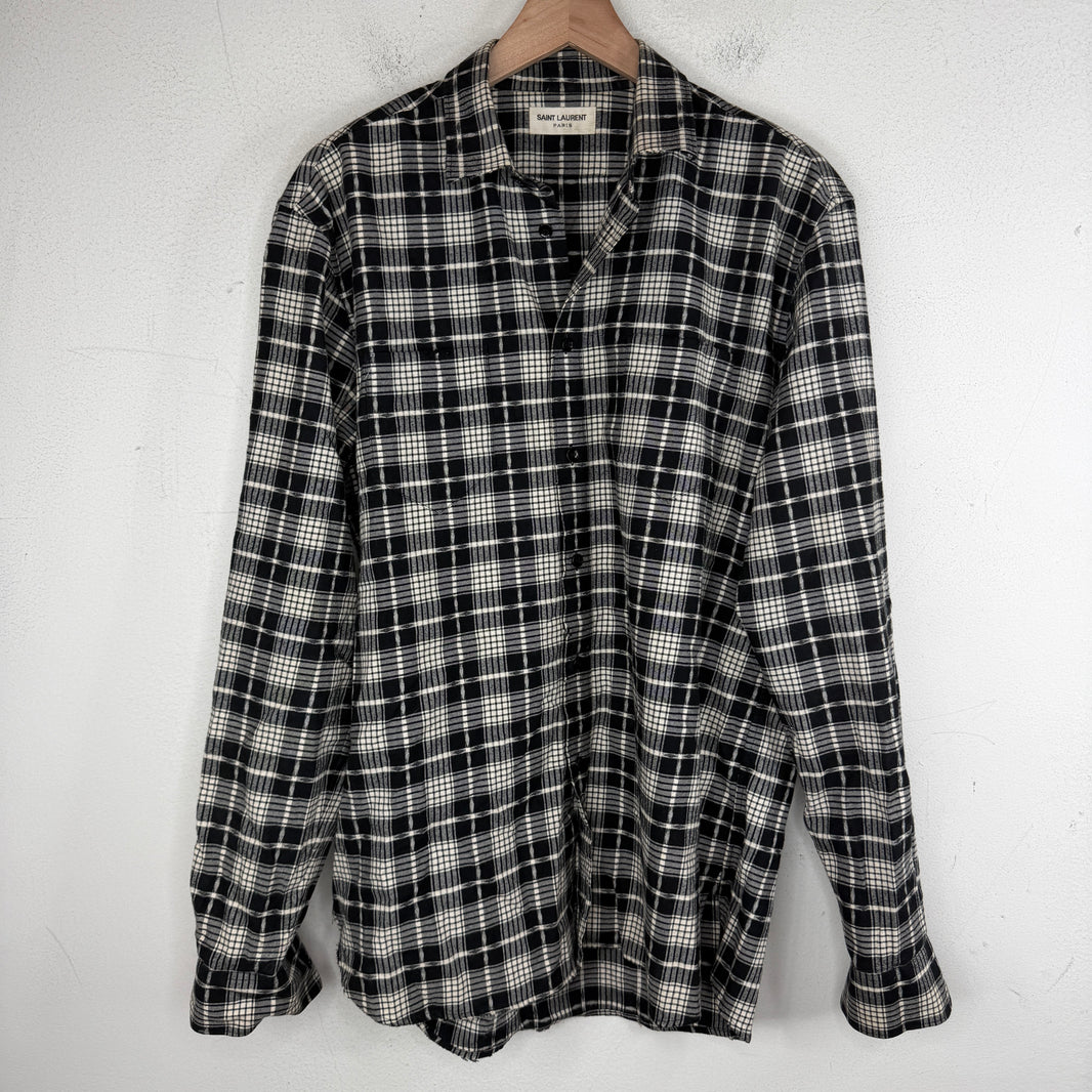 Saint Laurent Black/White Button Up Flannel