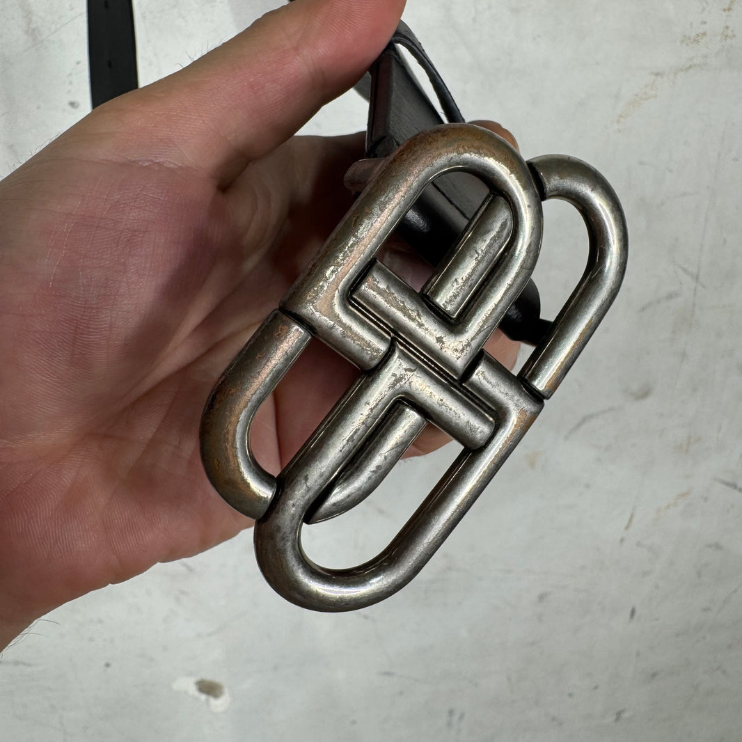 Balenciaga Interlock Smoked Leather Belt