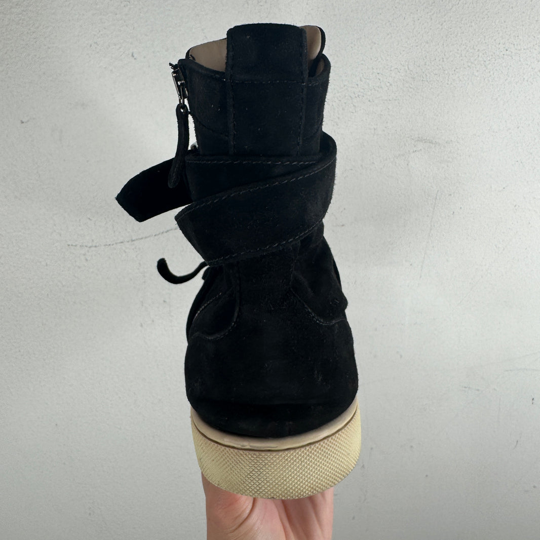 Christian Louboutin Black Multi Strap Hi Top Sneaker