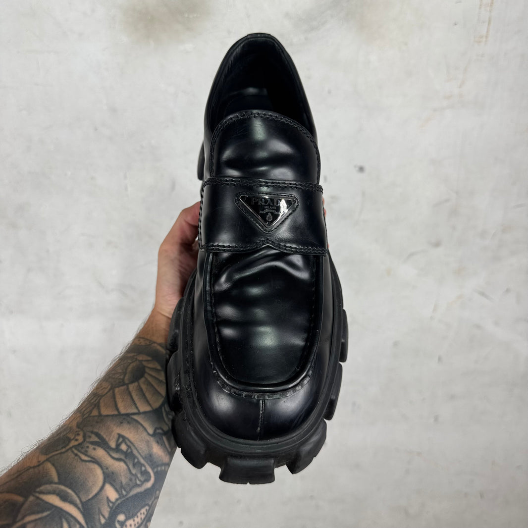 Prada Plaqued Monolith Loafers
