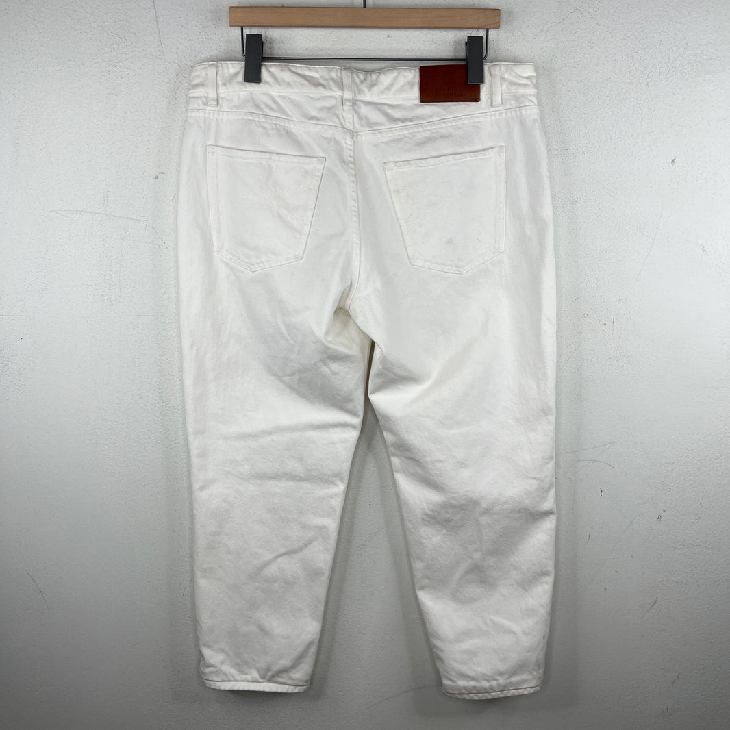 Brunello Cucinelli Tailored White Tapered Denim Jeans