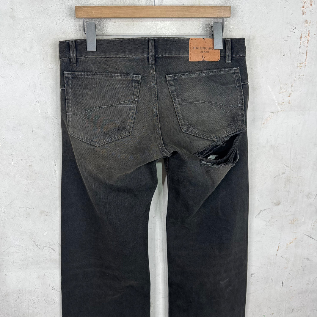 Balenciaga Distressed Straight Jeans