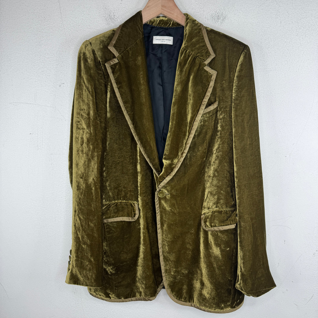 Dries Van Noten Green Velvet Blazer