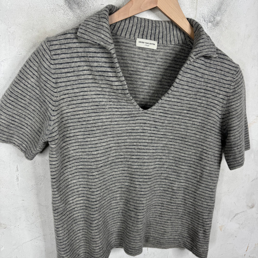 Dries Van Noten Grey Polo Shirt
