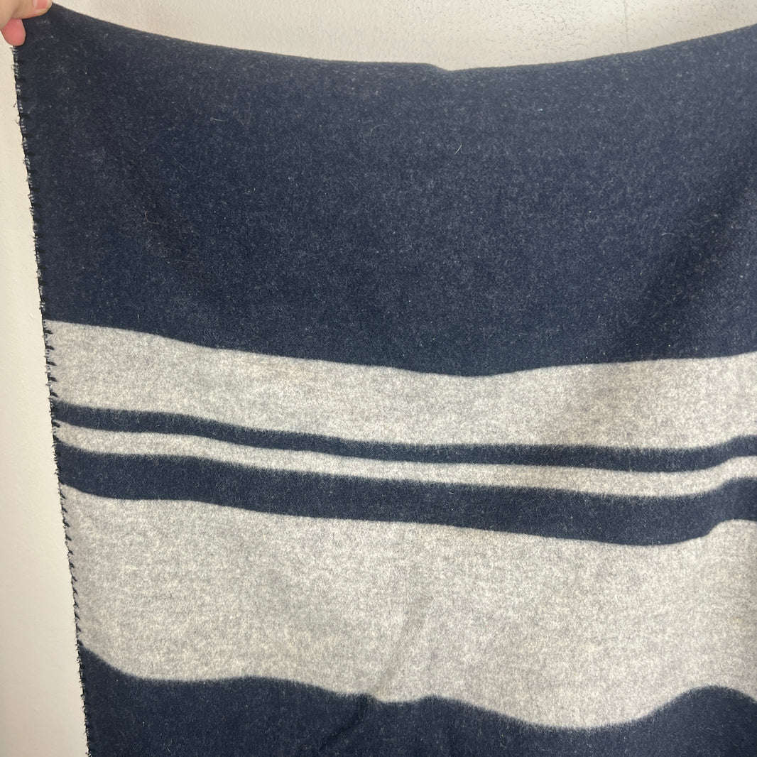 Sacai Navy/Gray Wool Blend Throw Blanket