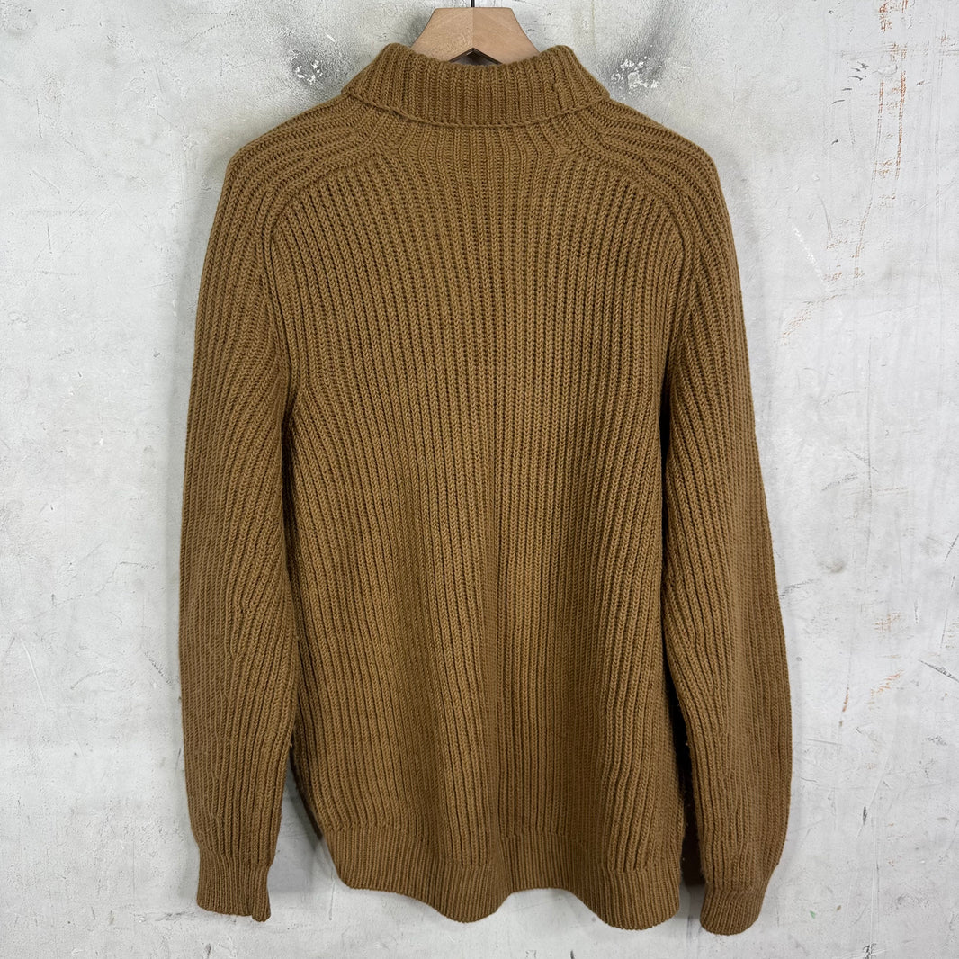 Acne Studios Khaki High Neck Wool Sweater