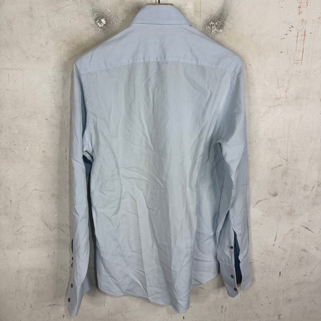 Gucci Tom Ford Curved Pannel Blue LS Shirt