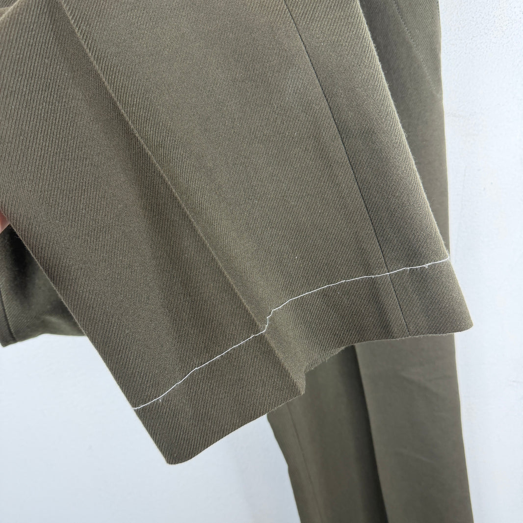 Margiela Green Wool Double Waist Trousers
