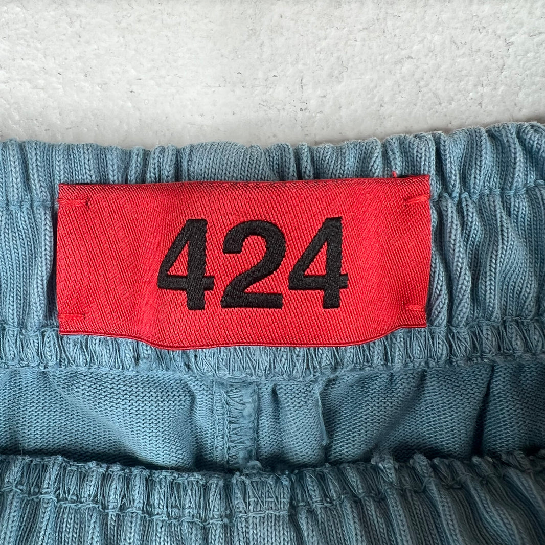 424 Blue Academy Crest Sweatshorts