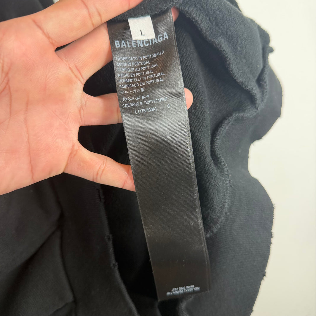 Balenciaga Silver Tape Zip-Up Hoodie