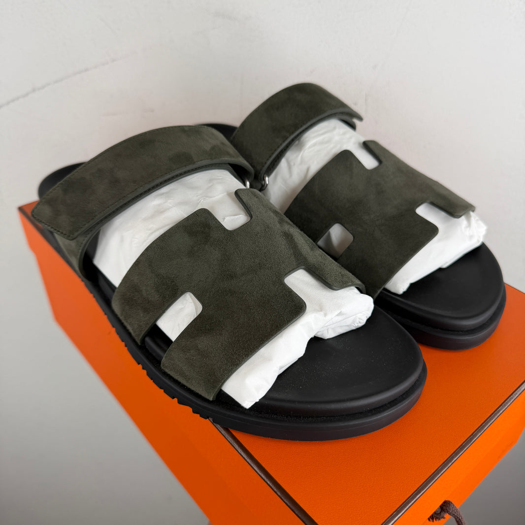 Hermes Green Chypre Sandals