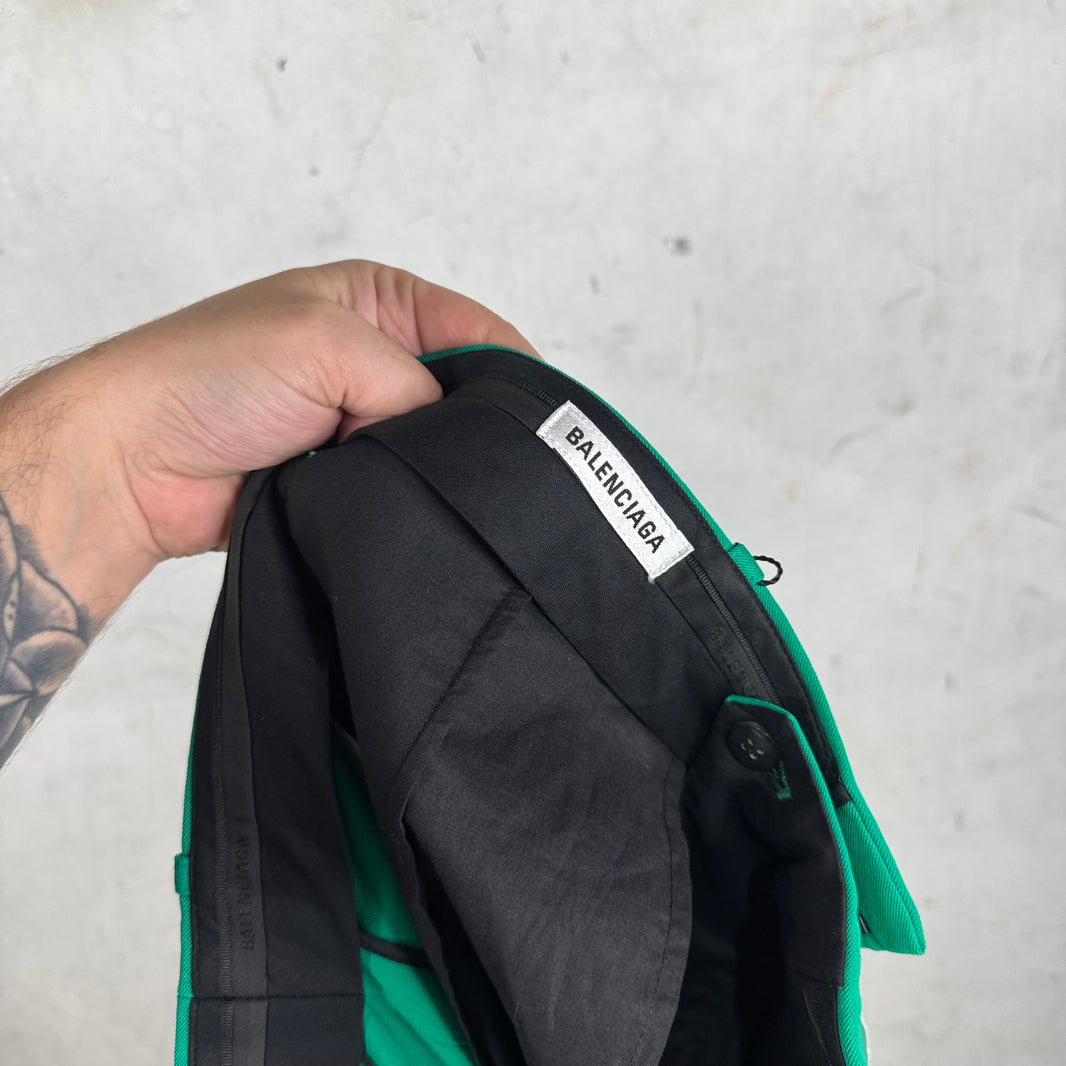 Balenciaga Green Pleated Trousers