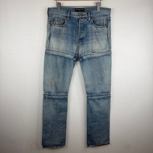 Balenciaga 3 Way Convertible Blue Denim Jeans