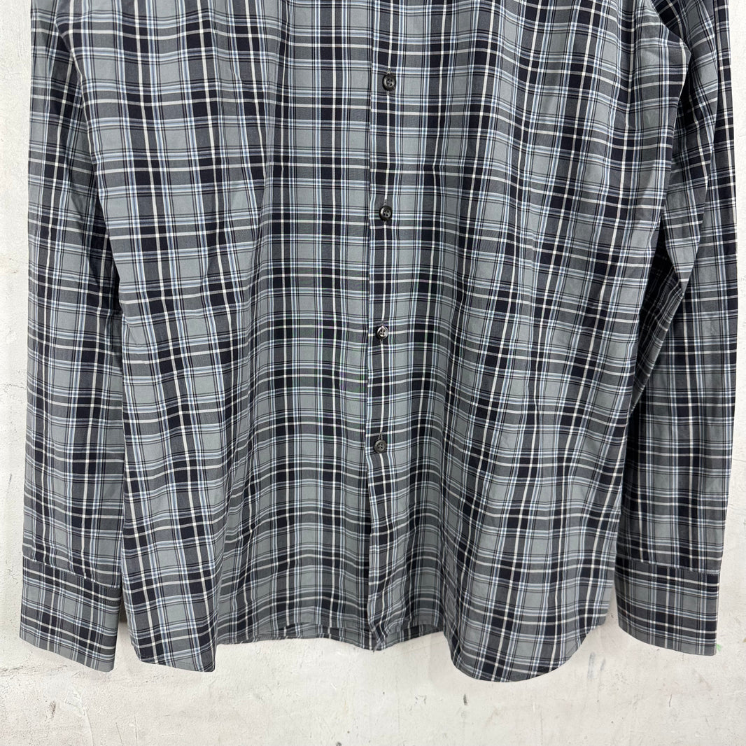 Prada Checkered Plaid Dress Shirt