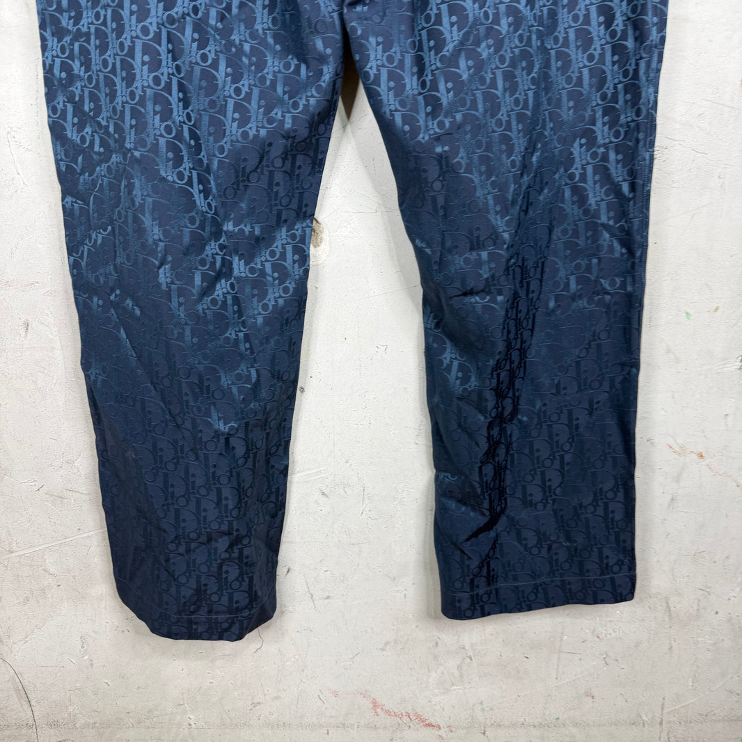 Dior Navy Silk Oblique Pants