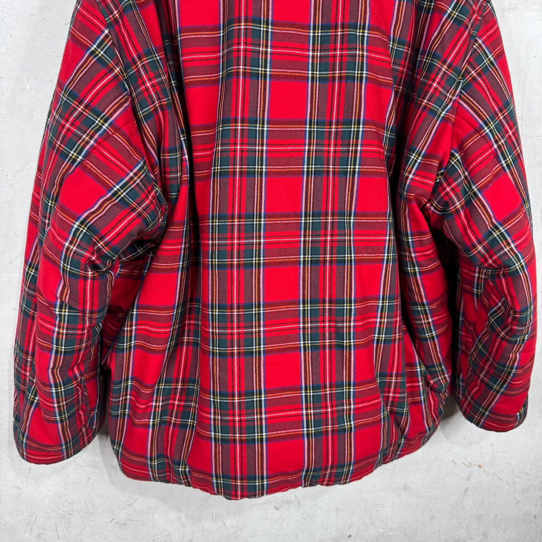 Balenciaga Tartan Plaid Padded Jacket