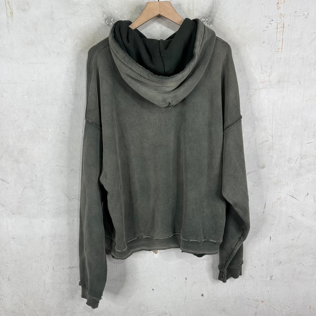 ERD Olive Distressed Logo Hoodie