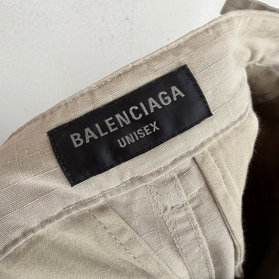 Balenciaga White Flared Convertible Cargo Pants