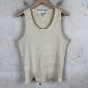 Bottega Veneta White Ribbed Tank Top