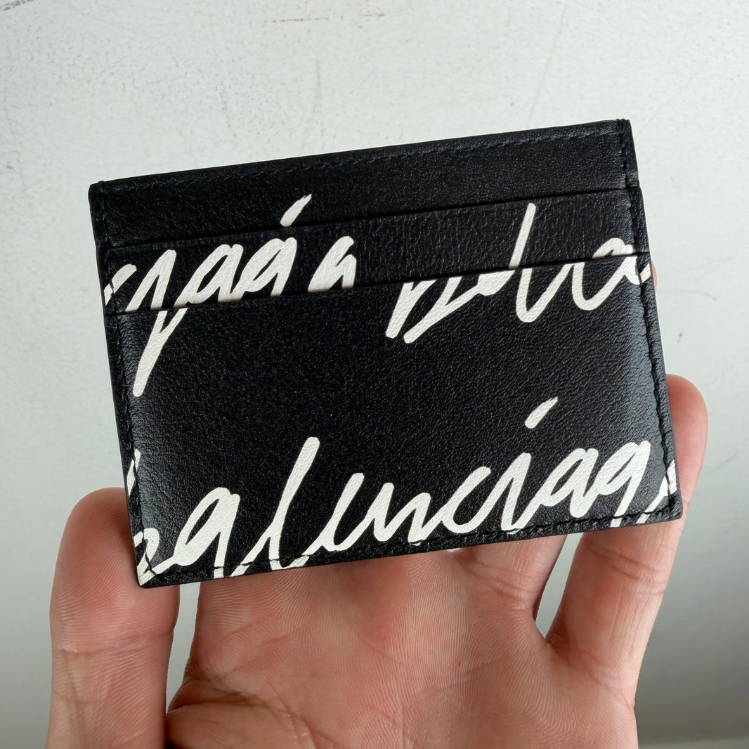 Balenciaga Cursive Logo Card Holder