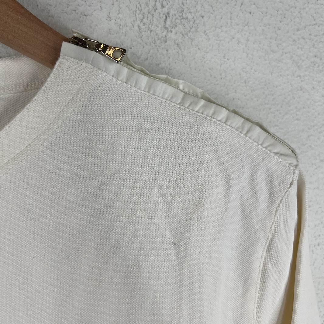 Prada White Zipper Detail T-Shirt