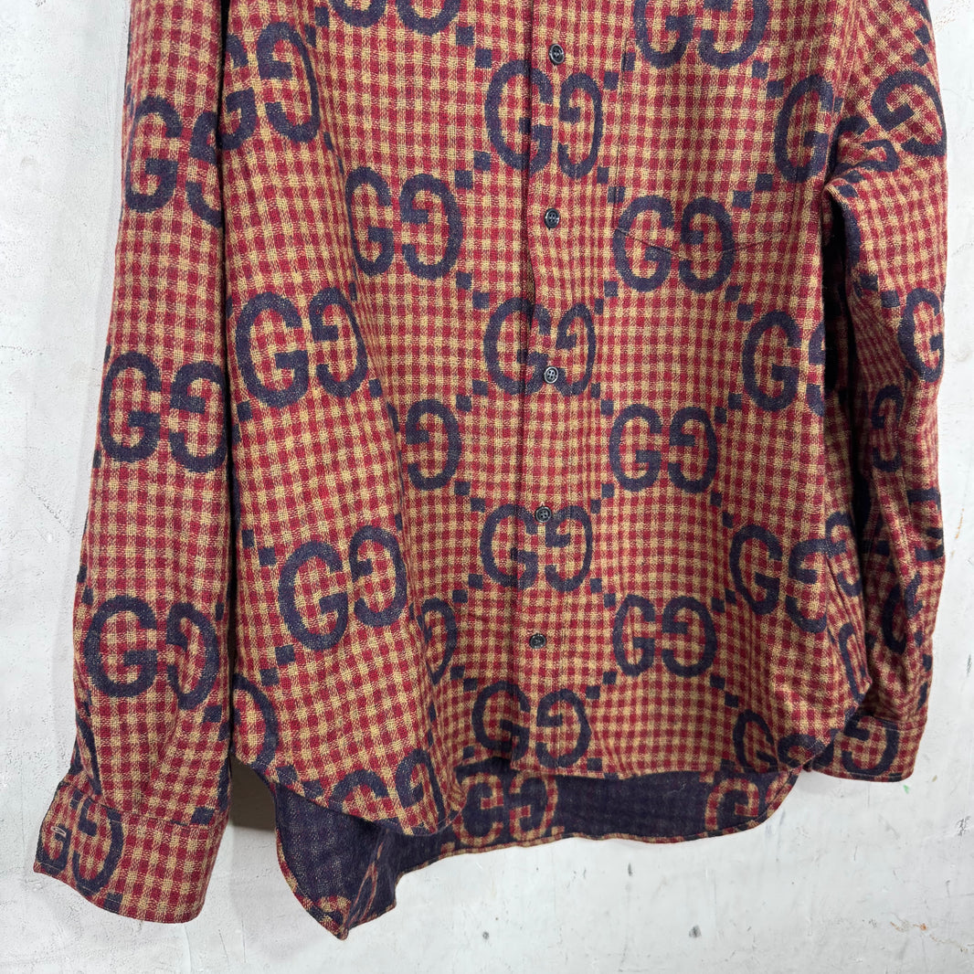 Gucci Monogram Plaid Wool Flannel