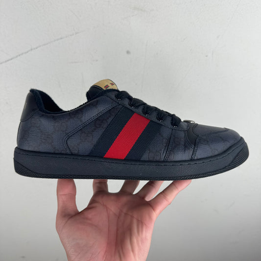 Gucci Navy Monogram Screener Sneakers