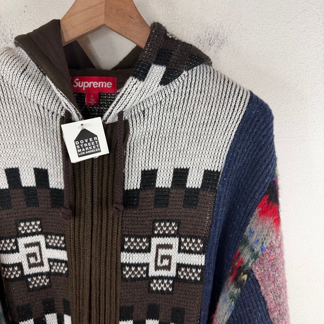 Supreme Patchwork Hooded Knit Sweater