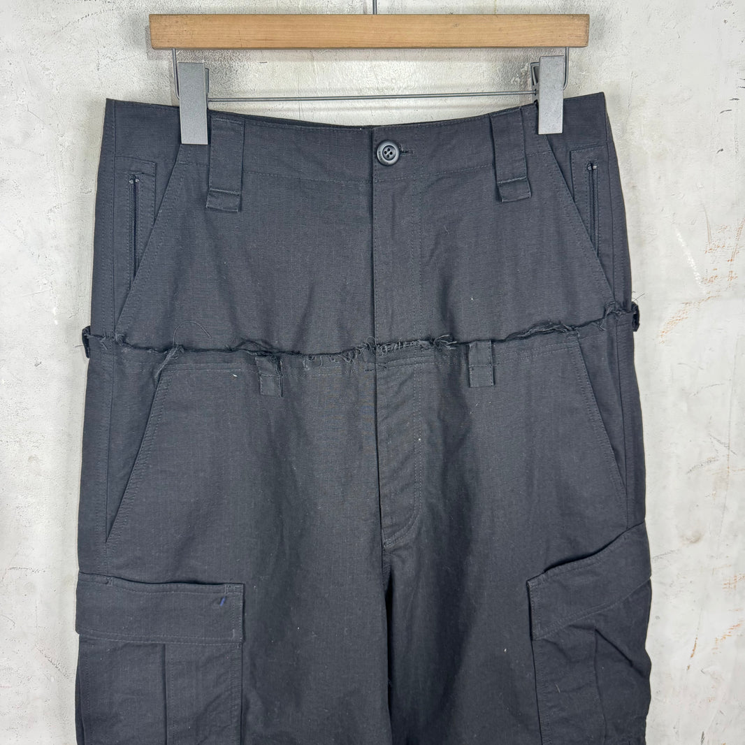 Balenciaga Black Double Waist Cargo Pants