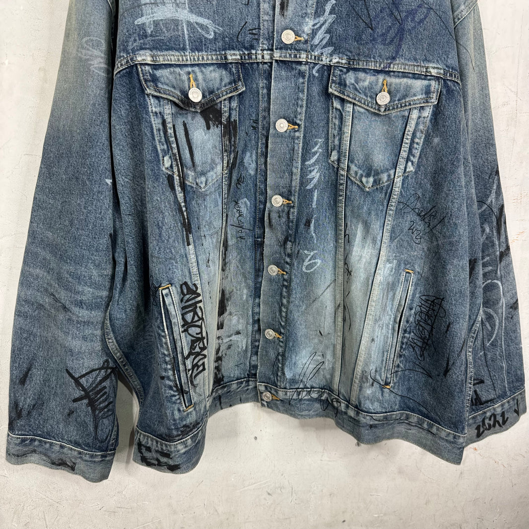 Balenciaga Grafitti Denim Jacket
