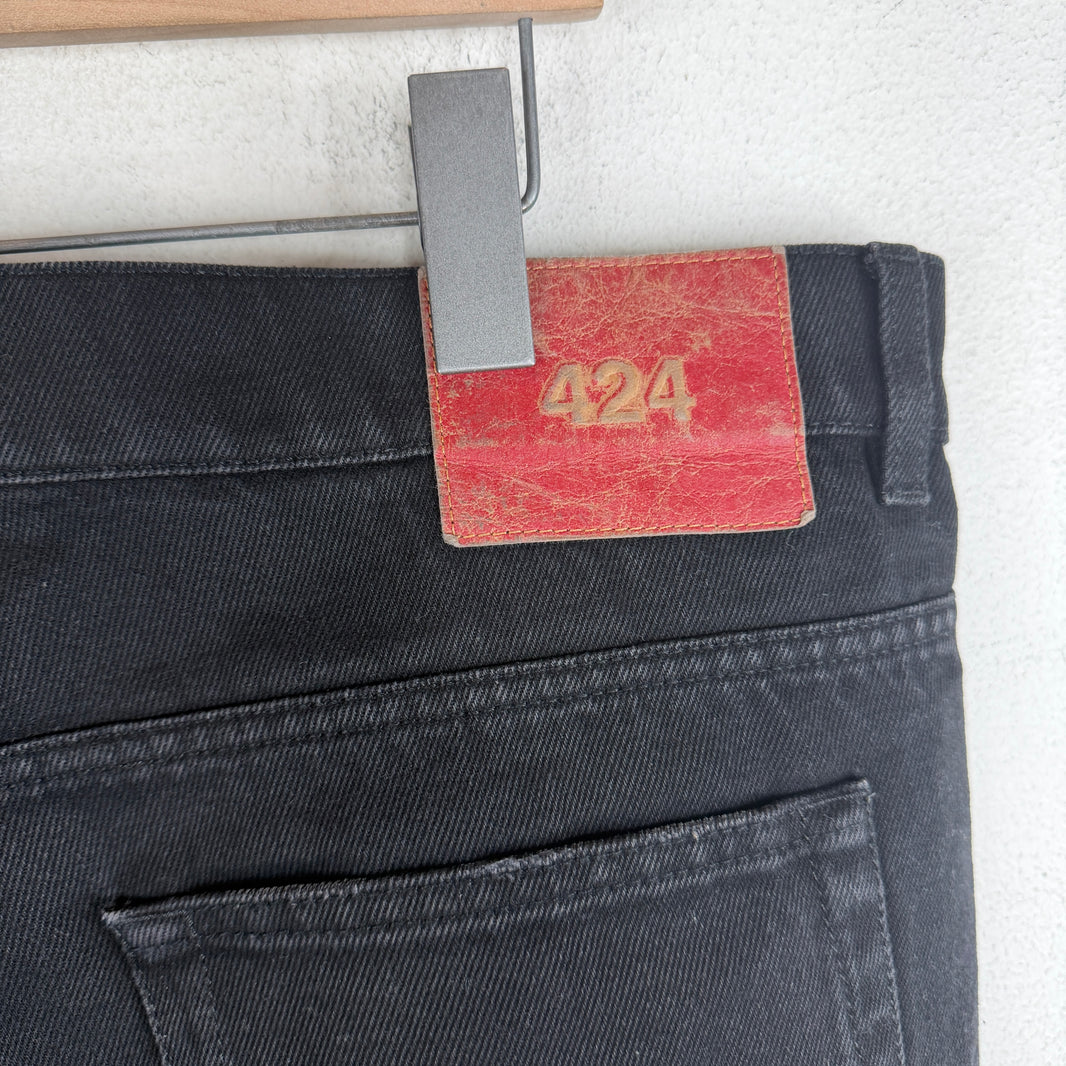 424 Black Slim Denim Jeans