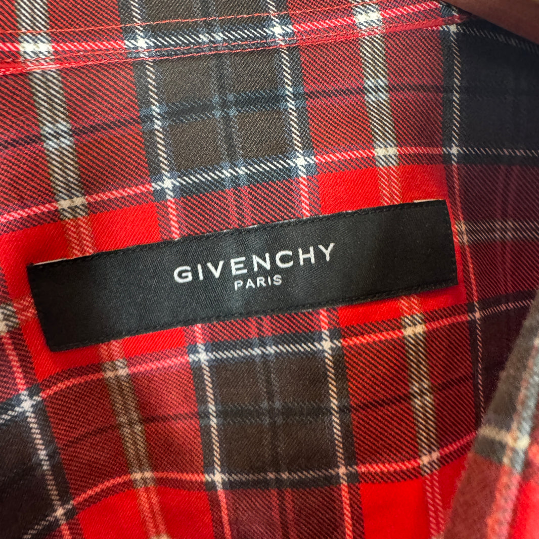 Givenchy Star Neck Logo Button Up Flannel