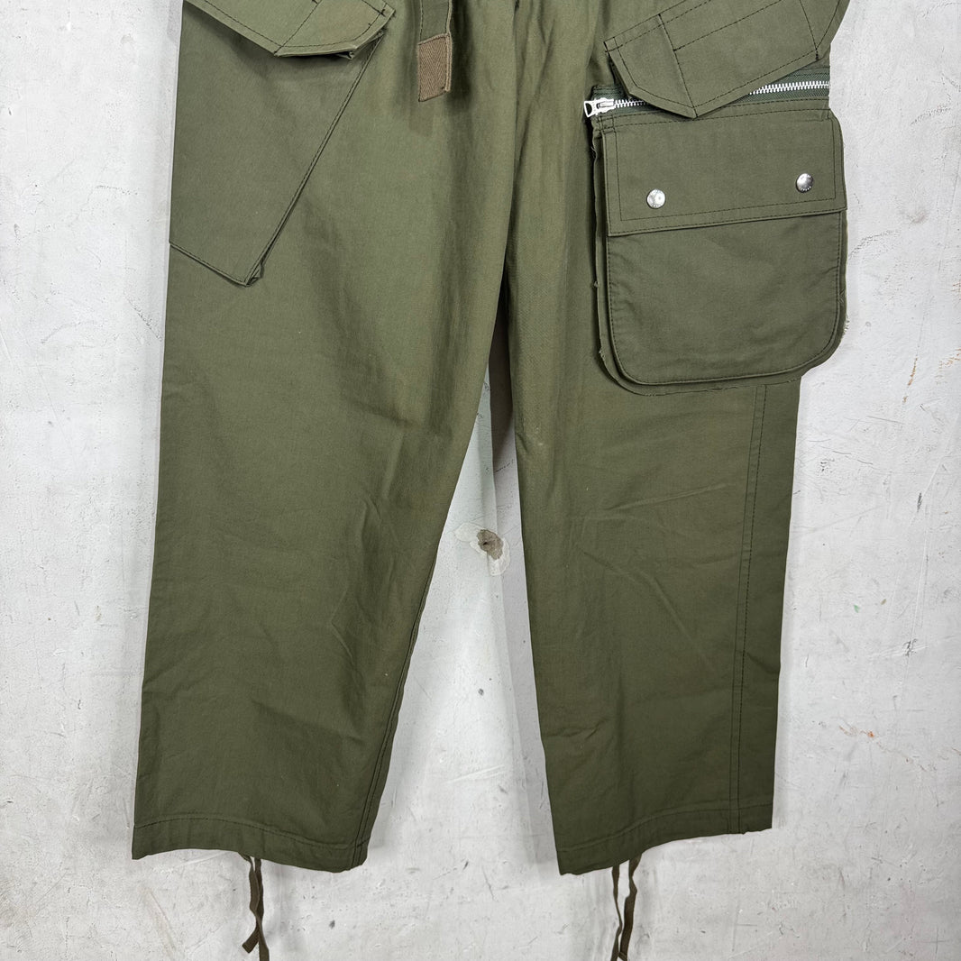 Sacai Wide Belted Olive Cargo Pants