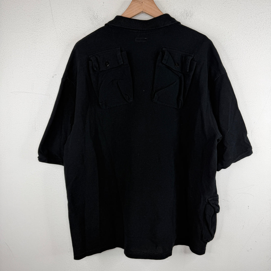 Kapital Black Cargo Pocket Polo T-Shirt